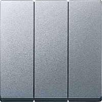 Лицевая панель Schneider Electric Merten System M для 3-кл. выключателя алюминий картинка